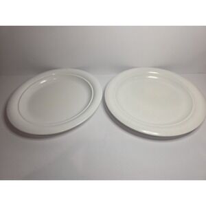 2 Vintage Zak Designs Oval Salad Plates White 8.5" Melamine